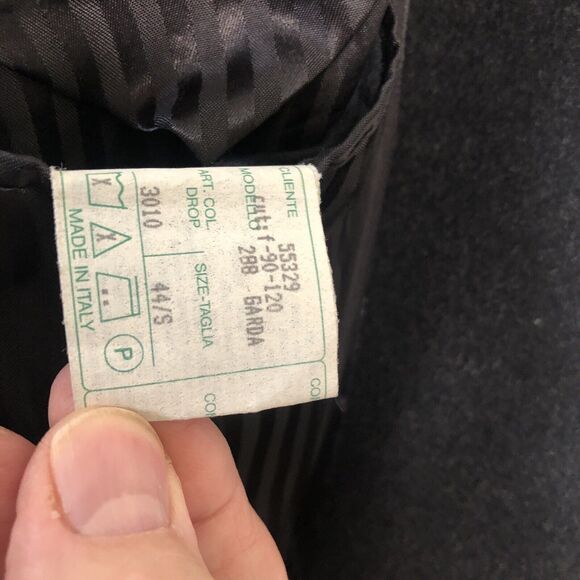 Mario Valente Double Breasted Mens Italian Wool Overcoat Size 44S Charcoal Gray - Picture 8 of 11